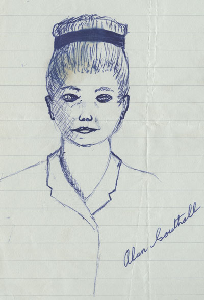Addenbrooke's 1964 - portrait of Katharina Tribe by patient Alan Southall.