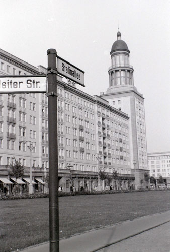 Stalinallee, East Berlin, 8 September 1959. Photo by Allan Hailstone. Stalinallee, East Berlin, 8 September 1959. Photo by Allan Hailstone.