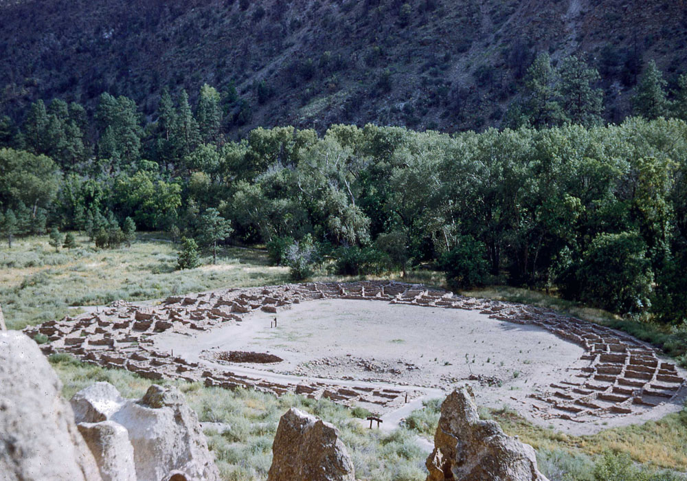 The Big Kiva in Frijoles Canyon, Bandelier National Monument (photo by Henry Tribe 1958). The Big Kiva in Frijoles Canyon, Bandelier National Monument (photo by Henry Tribe 1958).