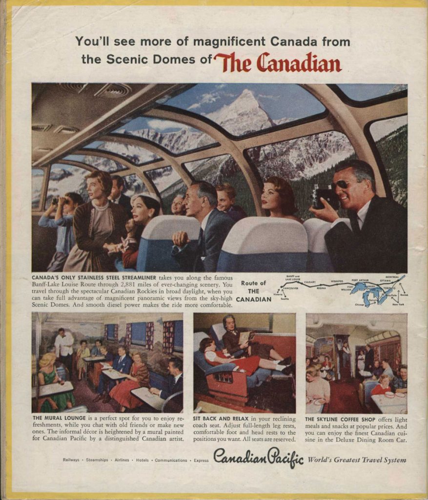 1958 Canadian Pacific timetable - back cover 1958 Canadian Pacific timetable - back cover