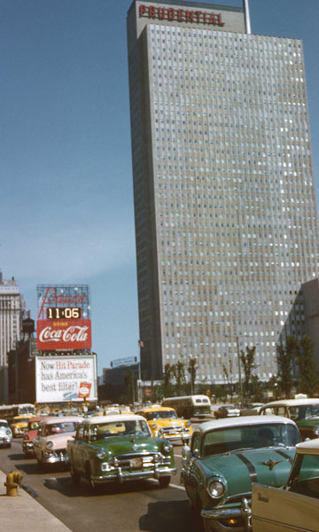 The Prudential Building and Michigan Avenue (photo by Henry Tribe 1958). The Prudential Building and Michigan Avenue (photo by Henry Tribe 1958).