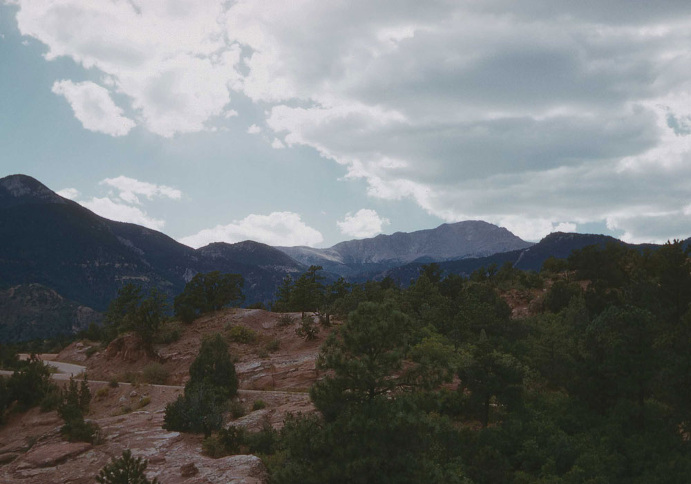 View of Pikes Peak from Garden of the Gods (photo by Henry Tribe 1958). View of Pikes Peak from Garden of the Gods (photo by Henry Tribe 1958).