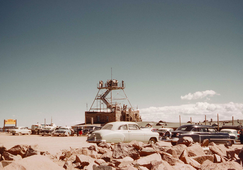 Pikes Peak summit (photo by Henry Tribe, 1958). Pikes Peak summit (photo by Henry Tribe, 1958).