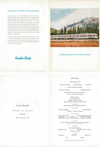 Empress of Britain Lunch Menu 23rd September 1957