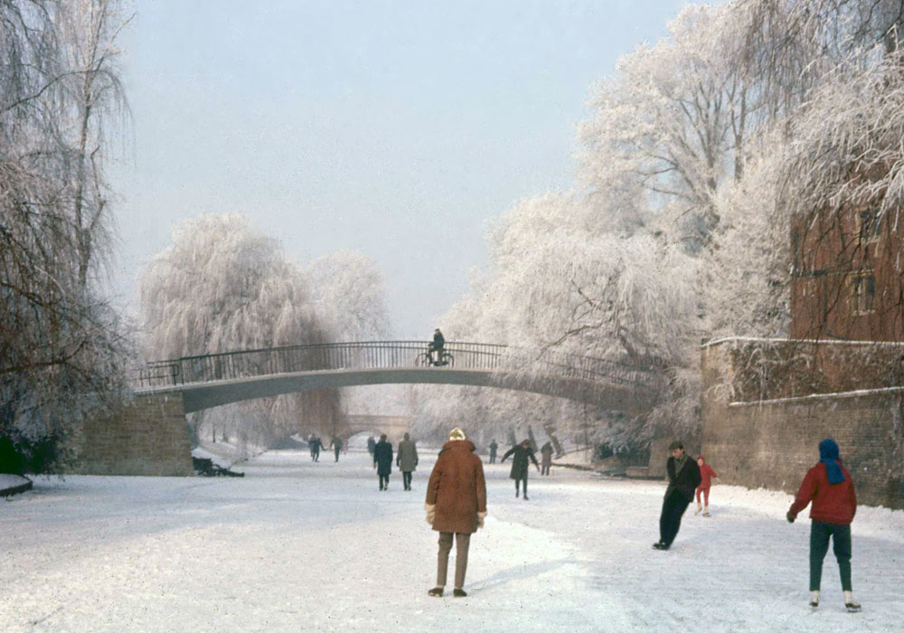 Frozen River Cam at Garret Hostel Bridge, January 1963. Photo: Henry Tribe. Frozen River Cam at Garret Hostel Bridge, January 1963. Photo: Henry Tribe.
