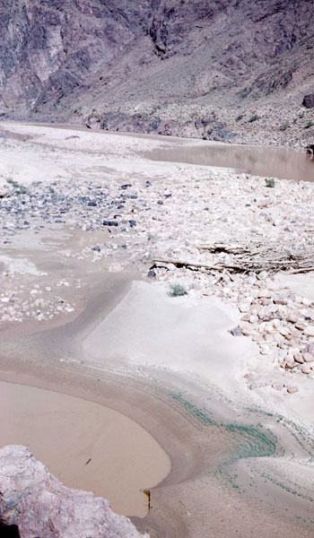 The bed of the Colorado River, Grand Canyon (photo by Henry Tribe, 1958). The bed of the Colorado River, Grand Canyon (photo by Henry Tribe, 1958).