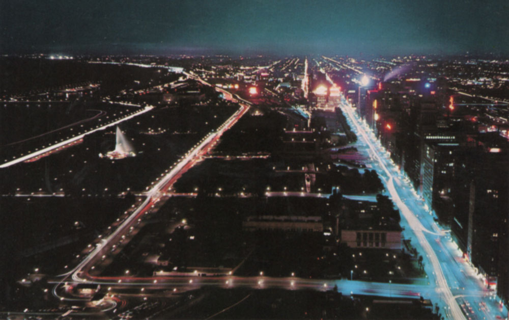 Postcard of the view from the Prudential Building, Chicago, looking south. (Postcard by Aero Distributing Co., Inc., Chicago, Illinois.) Postcard of the view from the Prudential Building, Chicago, looking south. (Postcard by Aero Distributing Co., Inc., Chicago, Illinois.)