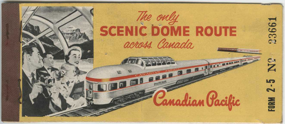 Canadian Pacific rail ticket 1958 - front Canadian Pacific rail ticket 1958 - front