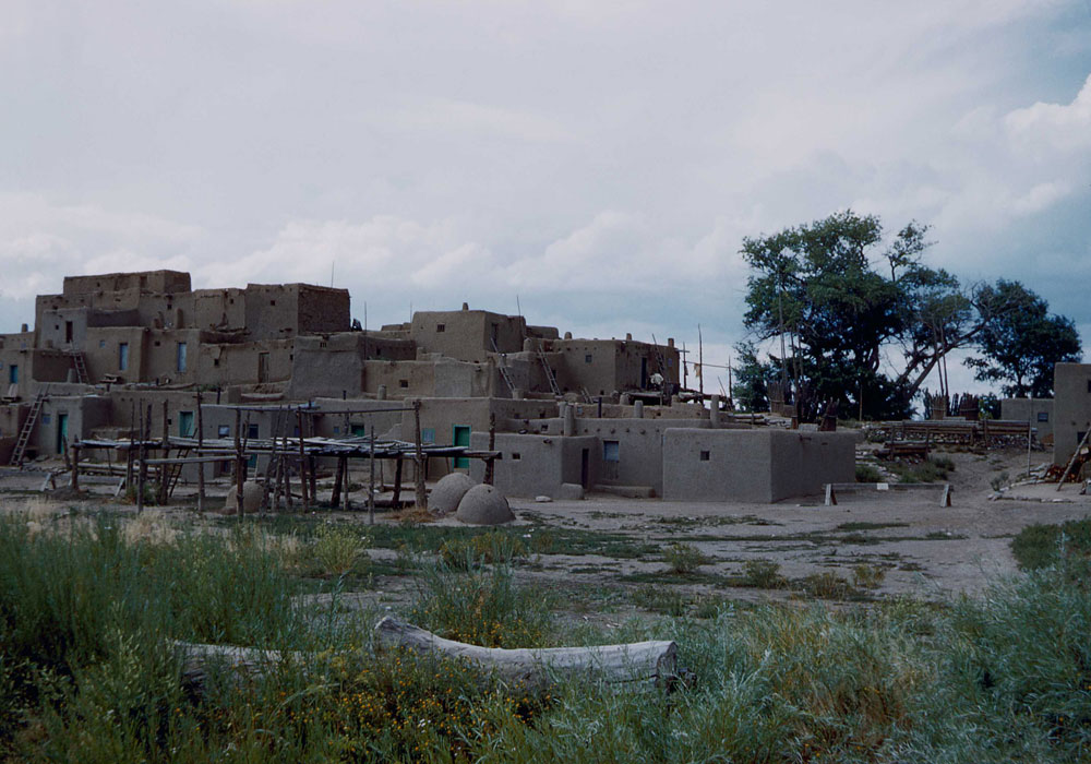 Taos Indian village (photo by Henry Tribe 1958). Taos Indian village (photo by Henry Tribe 1958).