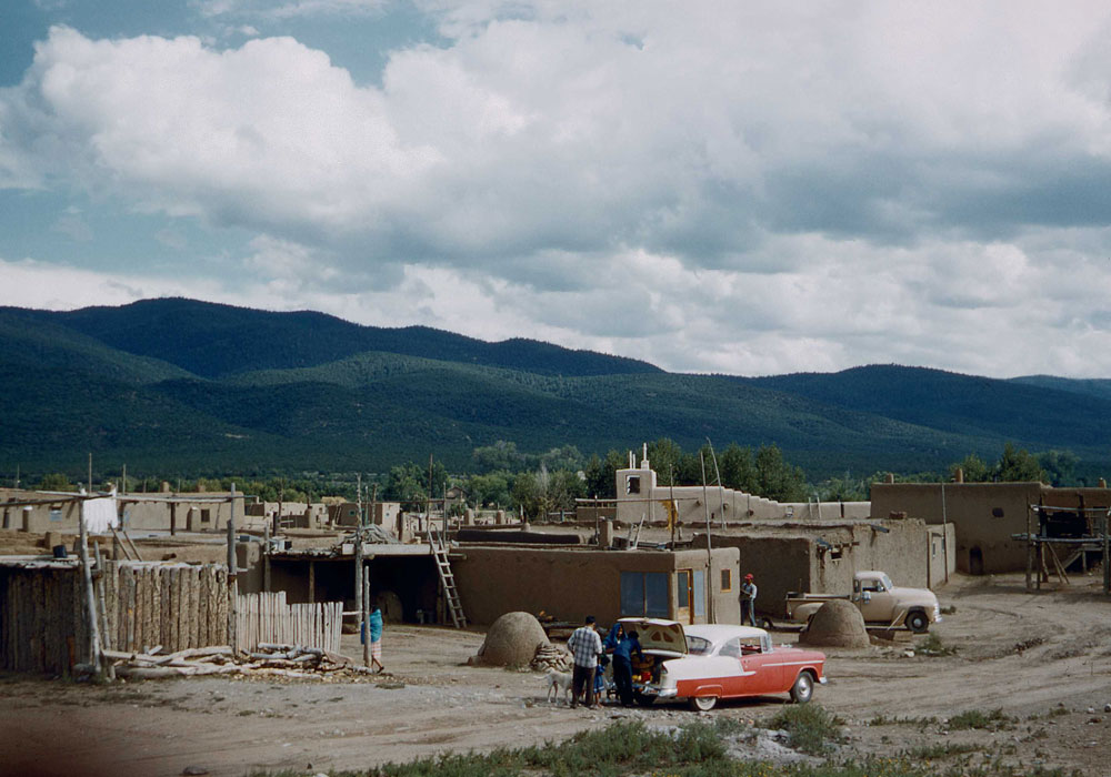 Taos Indian village (photo by Henry Tribe 1958). Taos Indian village (photo by Henry Tribe 1958).
